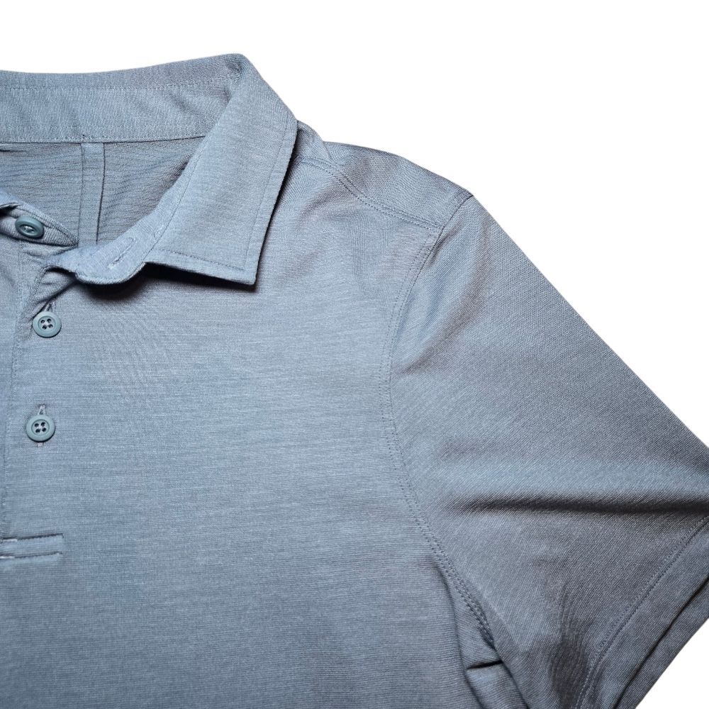 Men's Lululemon Evolution Short Sleeve Polo Shirt - River Blue - Picture 3 of 8